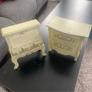 Hand-Painted Floral Accent Jewelry Boxes - Small